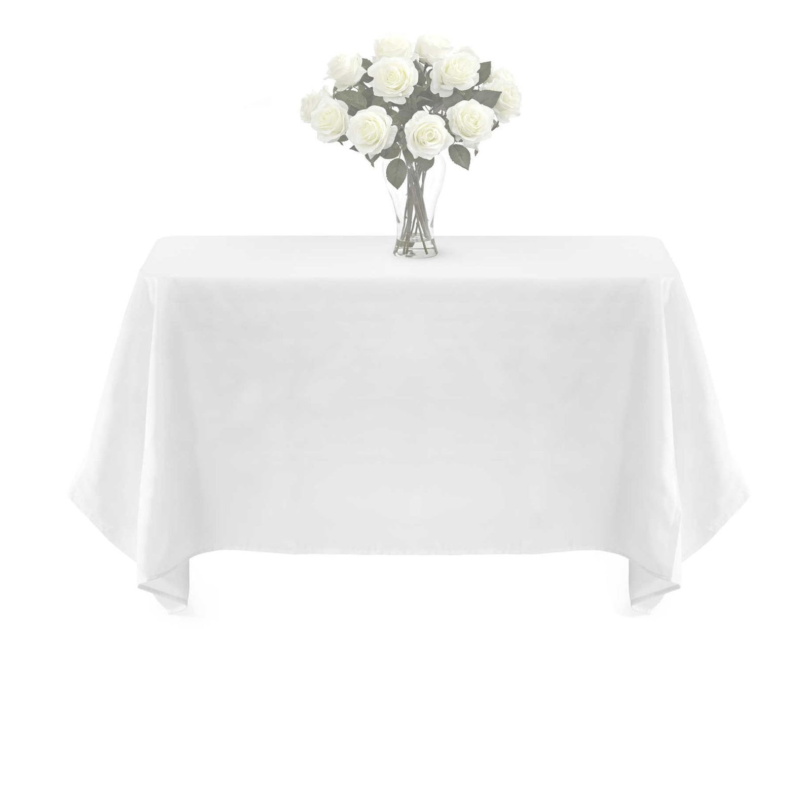 Trlyc Polyester Tablecloth - 72X72 White Square Tablecloth Wrinkle Washable Resistant Tablecloth100% Polyester Overlay Party Wed